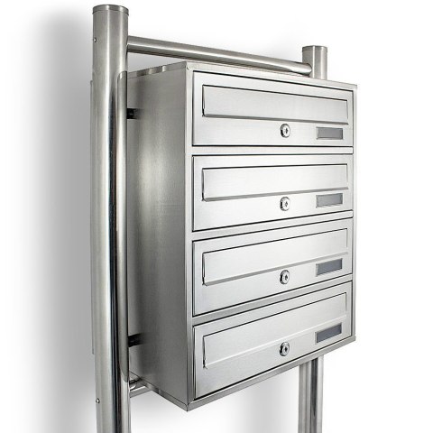 SKRZYNKA NA LISTY POCZTOWA LOKATORSKA 4 METALLIC STAL NIERDZEWNA