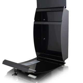 SOLIDNA PÓŁOKRĄGŁA SKRZYNKA POCZTOWA NA LISTY CZARNA ORYGINALNA