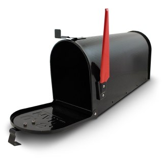 SOLIDNA SKRZYNKA NA LISTY POCZTOWA AMERYKAŃSKA CZARNA + UCHWYT