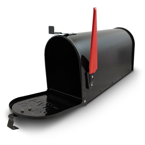 SOLIDNA SKRZYNKA NA LISTY POCZTOWA AMERYKAŃSKA CZARNA + UCHWYT