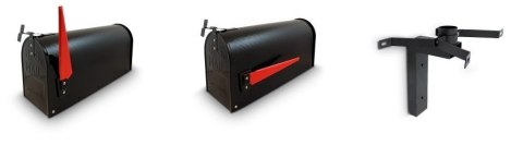 SOLIDNA SKRZYNKA NA LISTY POCZTOWA AMERYKAŃSKA CZARNA + UCHWYT