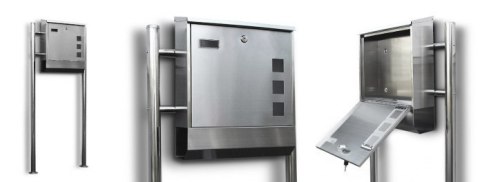 SOLIDNA SKRZYNKA POCZTOWA NA LISTY ZE STALI NIERDZEWNEJ+STOJAKI