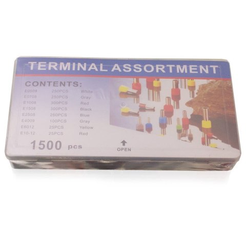 SZCZYPCE DO ZACISKANIA W ZESTAWIE Z KOŃCÓWKAMI DO DRUTU 1500 ELEM. ZACISKARKA DO TULEJEK