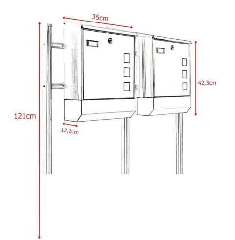 Skrzynka podwójna stal inox