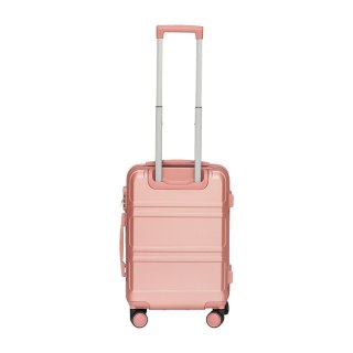 WALIZKI ZESTAW WALIZKA I KUFEREK RÓŻOWE ZŁOTO RĄCZKA TELESKOPOWA KÓŁKA 360° ABS MOCNE