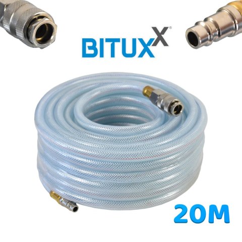 WĄŻ PRZEWÓD PNEUMATYCZNY 20 M DO KOMPRESORA BITUXX PVC 1/4"