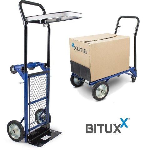 Bituxx Wózek ręczny magazynowy 2 w 1, udźwig 80 kg – Wielofunkcyjny wózek transportowy 2‑w‑1