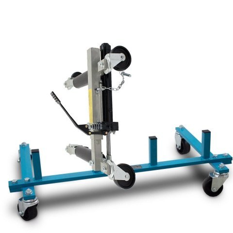 Wózki manewrowe hydrauliczne 4 sztuki w zestawie ze stojakiem na wózki
