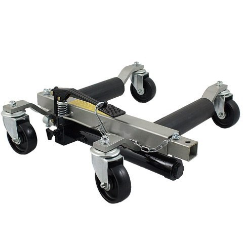 Wózki manewrowe hydrauliczne 4 sztuki w zestawie ze stojakiem na wózki