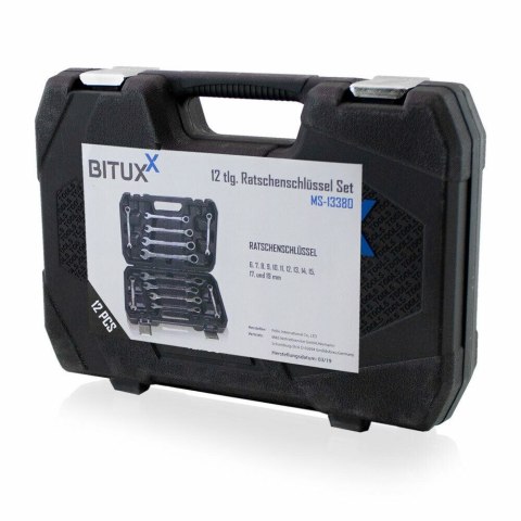 Bituxx Zestaw kluczy płasko-oczkowych 12 szt. 6-19 mm – stal Cr-V, komplet dla warsztatu i domu