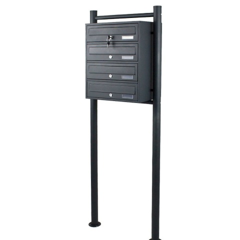 Bituxx Nowoczesna skrzynka na listy pocztowa lokatorska 4 grafitowa