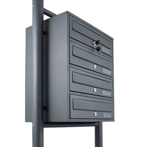 Bituxx Nowoczesna skrzynka na listy pocztowa lokatorska 4 grafitowa