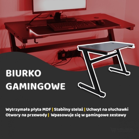 Biurko Gamingowe dla Graczy do komputera 120cm MDF 15mm Solidne BITUXX