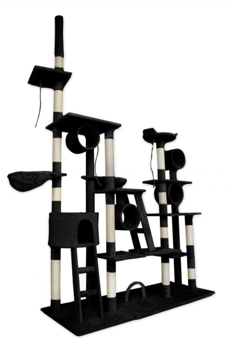 DRAPAK DLA KOTA XXL CZARNY PLAC ZABAW HAMAK LEGOWISKO DOM DOMEK 255CM