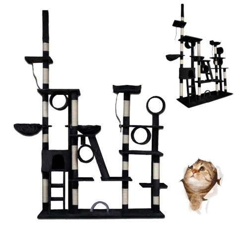 DRAPAK DLA KOTA XXL CZARNY PLAC ZABAW HAMAK LEGOWISKO DOM DOMEK 255CM