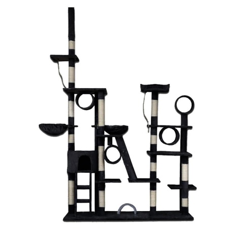 DRAPAK DLA KOTA XXL CZARNY PLAC ZABAW HAMAK LEGOWISKO DOM DOMEK 255CM
