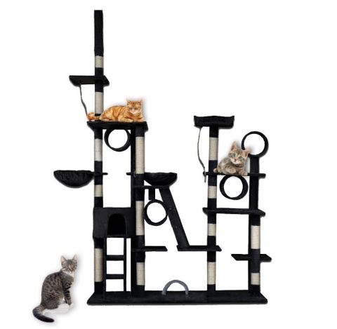 DRAPAK DLA KOTA XXL CZARNY PLAC ZABAW HAMAK LEGOWISKO DOM DOMEK 255CM