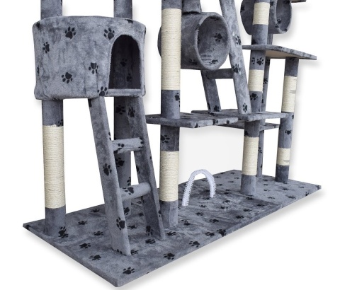 Drapak XXL dla kota 255 cm – wieża z hamakami, tubami i domkiem