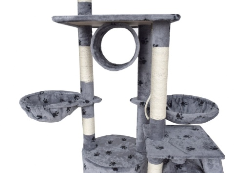 Drapak XXL dla kota 255 cm – wieża z hamakami, tubami i domkiem