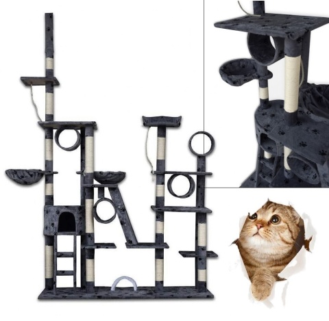 Drapak dla kota XXL 255 cm w kolorze siwy-ciemny plac zabaw dla kotów