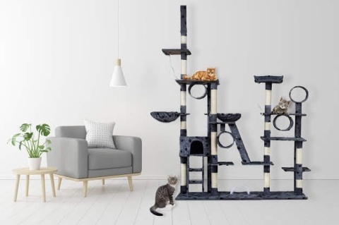 Drapak dla kota XXL 255 cm w kolorze siwy-ciemny plac zabaw dla kotów