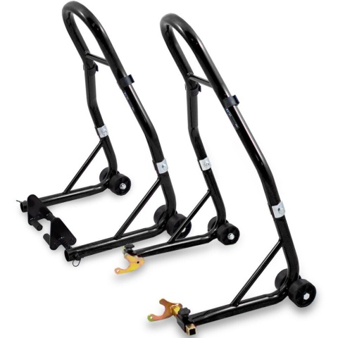 Komplet Stojaków na motor Motocykl Przód + tył Czarne BITUXX