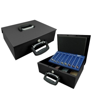 Metalowa Kasetka do Transportowania i przechowywania Gotówki EURO czarna 35cm Bilon