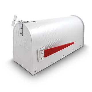 NOWOCZESNA SKRZYNKA POCZTOWA NA LISTY USA AMERYKAŃSKA BIAŁA Z FLAGĄ