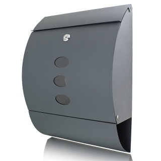 Naścienna skrzynka pocztowa na listy z gazetnikiem Grafitowa stal nierdzewna