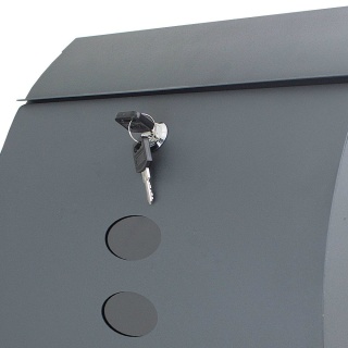 Naścienna skrzynka pocztowa na listy z gazetnikiem Grafitowa stal nierdzewna