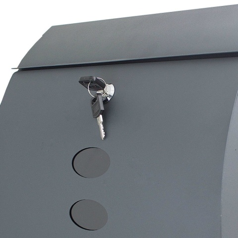Naścienna skrzynka pocztowa na listy z gazetnikiem Grafitowa stal nierdzewna