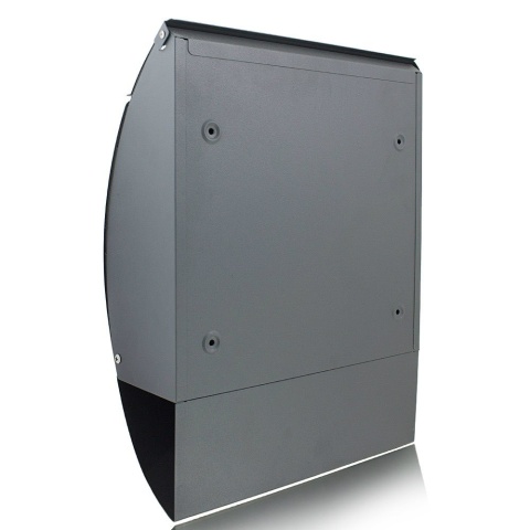 Naścienna skrzynka pocztowa na listy z gazetnikiem Grafitowa stal nierdzewna