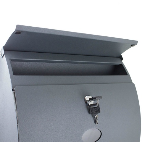 Naścienna skrzynka pocztowa na listy z gazetnikiem Grafitowa stal nierdzewna