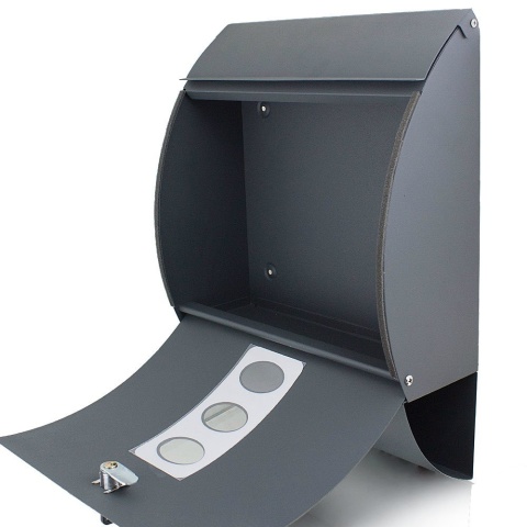 Naścienna skrzynka pocztowa na listy z gazetnikiem Grafitowa stal nierdzewna