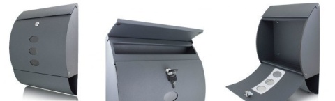 Naścienna skrzynka pocztowa na listy z gazetnikiem Grafitowa stal nierdzewna