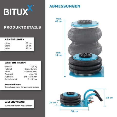 Podnośnik pneumatyczny samochodowy bałwanek niezawodny do warsztatu garażu lewarek podnośnik