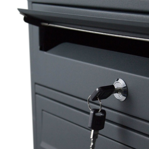 Elegancka stalowa skrzynka pocztowa 5‑komorowa Grafitowa stojąca malowana proszkowo do osiedli i wspólnot mieszkaniowych