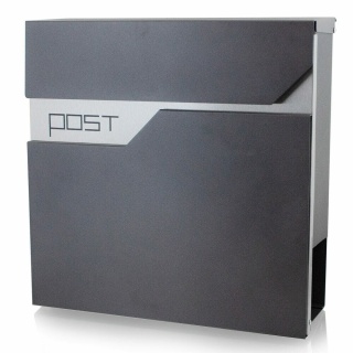 Skrzynka na listy wisząca Naścienna Grafitowa POST z gazetnikiem duża