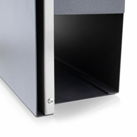 Skrzynka na listy wisząca Naścienna Grafitowa POST z gazetnikiem duża