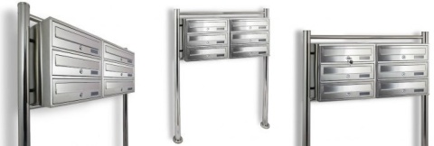 Skrzynka Na listy lokatorska 6 wzrutów (2x3) Stal nierdzewna INOX zewnętrzna