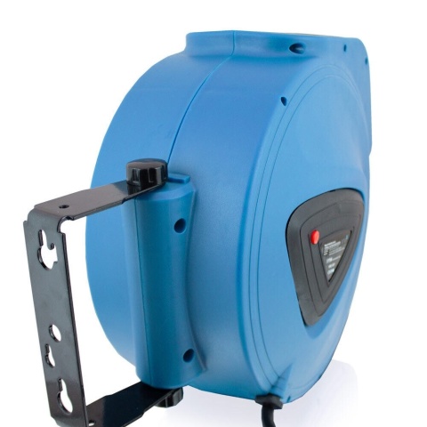 Przedłużacz do prądu Wtyczka Kabel z automatycznym zwijakiem bębnowy Naścienny 10m 230V