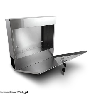 SREBRNA METALICZNA SKRZYNKA NA LISTY POCZTOWA SOLIDNA NAŚCIENNA