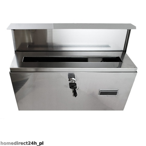 SREBRNA METALICZNA SKRZYNKA NA LISTY POCZTOWA SOLIDNA NAŚCIENNA