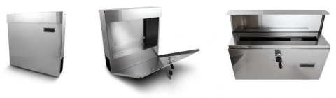 SREBRNA METALICZNA SKRZYNKA NA LISTY POCZTOWA SOLIDNA NAŚCIENNA