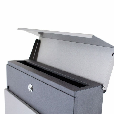 SZARA SKRZYNKA POCZTOWA NA LISTY NOWY DESIGN NOWOCZESNA NAŚCIENNA