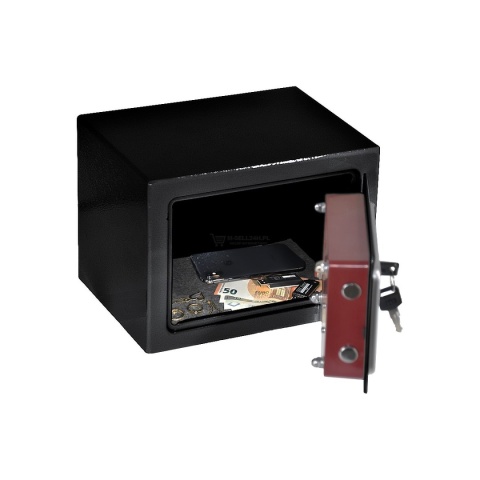 Sejf Biurowy BITUXX mini Czarny na Szyfr + 2 klucze elektroniczny 23x17x17