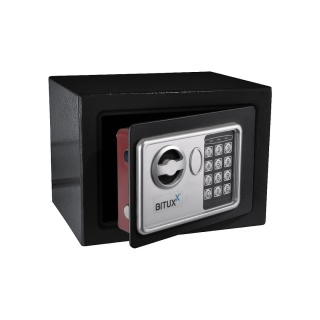 Sejf Biurowy BITUXX mini Czarny na Szyfr + 2 klucze elektroniczny 23x17x17