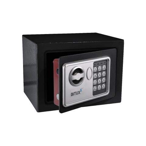 Sejf Biurowy BITUXX mini Czarny na Szyfr + 2 klucze elektroniczny 23x17x17