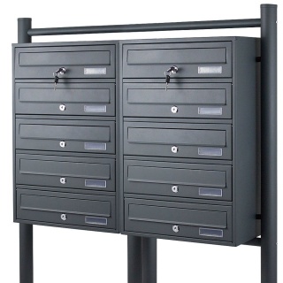 Skrzynka Lokatorska Grafitowa 10 wrzutów Malowana proszkowo BITUXX zewnętrzna do bloku