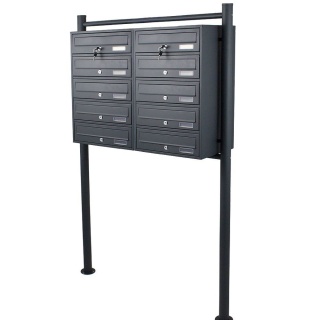 Skrzynka Lokatorska Grafitowa 10 wrzutów Malowana proszkowo BITUXX zewnętrzna do bloku